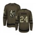 Men Vegas Golden Knights #24 Jaycob Megna Authentic Green Salute to Service Hockey Stitched Jersey