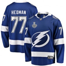 Men Tampa Bay Lightning #77 Victor Hedman Fanatics Branded Blue 2020 Stanley Cup Final Bound Home Player Breakaway Stitched Jersey