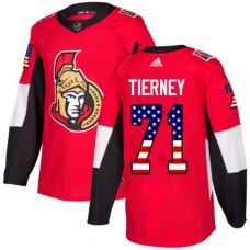 Men Adidas Ottawa Senators #71 Chris Tierney Authentic Red USA Flag Fashion NHL Jersey