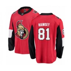 Men Ottawa Senators #81 Ron Hainsey Fanatics Branded Red Home Breakaway Hockey Stitched Jersey