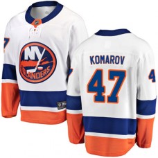 Men New York Islanders #47 Leo Komarov Fanatics Branded White Away Breakaway NHL Jersey