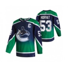 Men Vancouver Canucks #53 Bo Horvat Green 2020-21 Reverse Retro Alternate Hockey Stitched Jersey