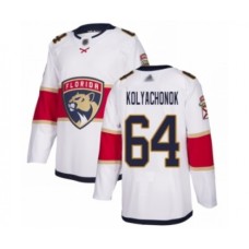 Men Florida Panthers #64 Vladislav Kolyachonok Authentic White Away Hockey Stitched Jersey