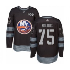 Men New York Islanders #75 Samuel Bolduc Authentic Black 1917-2017 100th Anniversary Hockey Stitched Jersey