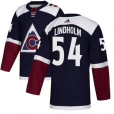 Men Adidas Colorado Avalanche #54 Anton Lindholm Authentic Navy Blue Alternate NHL Jersey