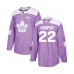 Men Toronto Maple Leafs #22 Ben Harpur Authentic Purple Fights Cancer Practice Hockey Stitched Jersey