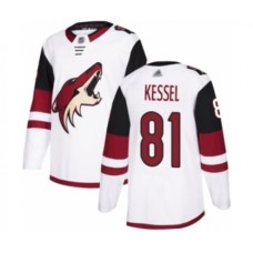 Men Arizona Coyotes #81 Phil Kessel Authentic White Away Hockey Stitched Jersey