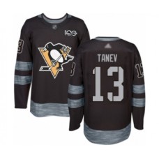 Men Pittsburgh Penguins #13 Brandon Tanev Authentic Black 1917-2017 100th Anniversary Hockey Stitched Jersey