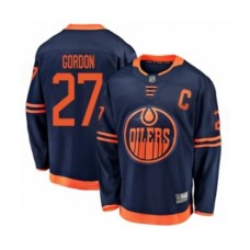 Men Edmonton Oilers #27 Boyd Gordon Authentic Navy Blue Alternate Fanatics Branded Breakaway Hockey Stitched Jersey