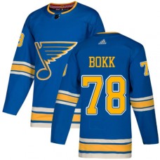 Men Adidas St. Louis Blues #78 Dominik Bokk Authentic Navy Blue Alternate NHL Jersey