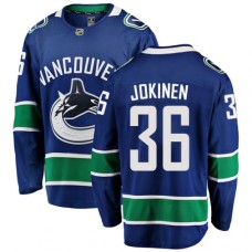 Men Vancouver Canucks #36 Jussi Jokinen Fanatics Branded Blue Home Breakaway NHL Jersey