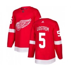 Men Adidas Detroit Red Wings #5 Nicklas Lidstrom Red Home Authentic Stitched NHL Jersey