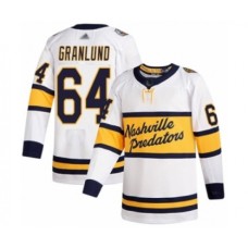 Men Nashville Predators #64 Mikael Granlund Authentic White 2020 Winter Classic Hockey Stitched Jersey