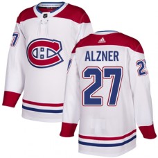 Men Adidas Montreal Canadiens #27 Karl Alzner Authentic White Away NHL Jersey