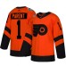 Men Adidas Philadelphia Flyers #1 Bernie Parent Orange Authentic 2019 Stadium Series Stitched NHL Jersey