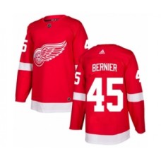 Men Adidas Detroit Red Wings #45 Jonathan Bernier Premier Red Home NHL Jersey