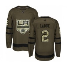 Men Los Angeles Kings #2 Paul LaDue Authentic Green Salute to Service Hockey Stitched Jersey