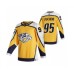 Men Nashville Predators #95 Matt Duchene Yellow 2020-21 Reverse Retro Alternate Hockey Stitched Jersey