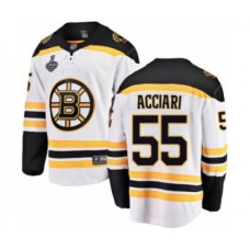 Men Boston Bruins #55 Noel Acciari Authentic White Away Fanatics Branded Breakaway 2019 Stanley Cup Final Bound Hockey Jersey