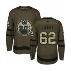 Men Edmonton Oilers #62 Raphael Lavoie Authentic Green Salute to Service Hockey Stitched Jersey