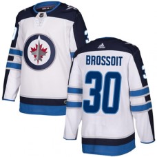 Men Adidas Winnipeg Jets #30 Laurent Brossoit Authentic White Away NHL Jersey