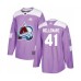 Men Colorado Avalanche #41 Pierre-Edouard Bellemare Authentic Purple Fights Cancer Practice Hockey Jers