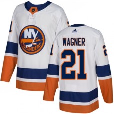 Men Adidas New York Islanders #21 Chris Wagner Authentic White Away NHL Jersey