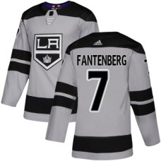 Men Adidas Los Angeles Kings #7 Oscar Fantenberg Premier Gray Alternate NHL Jersey