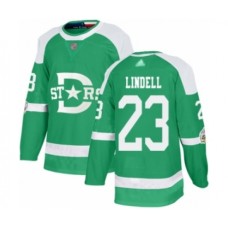 Men Dallas Stars #23 Esa Lindell Authentic Green 2020 Winter Classic Hockey Stitched Jersey