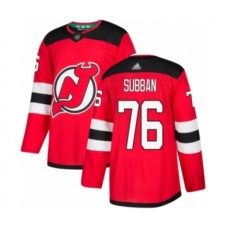 Men New Stitched Jersey Devils #76 P. K. Subban Authentic Red Home Hockey Stitched Jersey