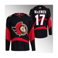 Men Ottawa Senators #17 Zack MacEwen Black Reverse Retro Stitched Jersey