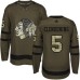 Men Adidas Chicago Blackhawks #5 Adam Clendening Authentic Green Salute to Service NHL Jersey