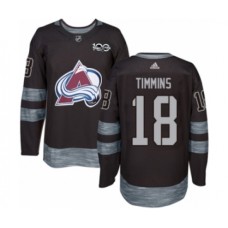 Men Adidas Colorado Avalanche #18 Conor Timmins Authentic Black 1917-2017 100th Anniversary NHL Jersey