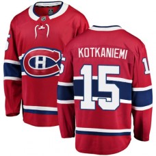 Men Montreal Canadiens #15 Jesperi Kotkaniemi Authentic Red Home Fanatics Branded Breakaway NHL Jersey