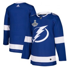 Men Tampa Bay Lightning adidas Blue Blank 2020 Stanley Cup Champions Authentic Patch Stitched Jersey