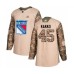 Men New York Rangers #45 Kaapo Kakko Authentic Camo Veterans Day Practice Hockey Stitched Jersey