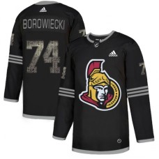 Men Adidas Ottawa Senators #74 Mark Borowiecki Black Authentic Classic Stitched NHL Jersey